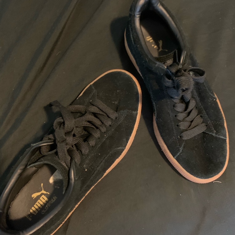Black suede puma